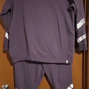 Torrid Purple Lounge Set with White Stripe Accents